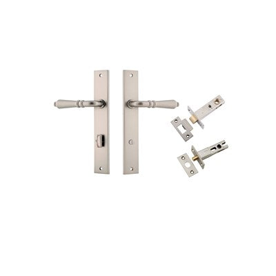 Iver Door Lever Sarlat Rectangular Satin Nickel Privacy Kit