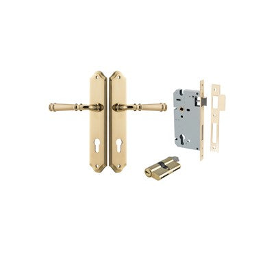 Iver Door Lever Verona Shouldered Polished Brass Key / Key Entrance Kit