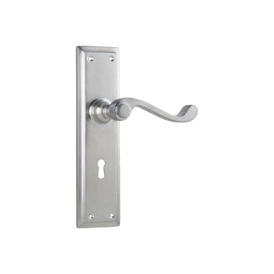 Tradco Door Lever Milton Lock Pair Satin Chrome H200xW50xP68mm