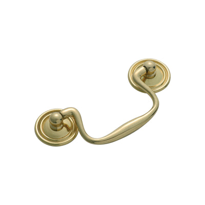 Tradco Cabinet Pull Handle Swan Neck Polished Brass CTC80mm