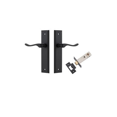 Iver Door Lever Stirling Stepped Matt Black Passage Kit