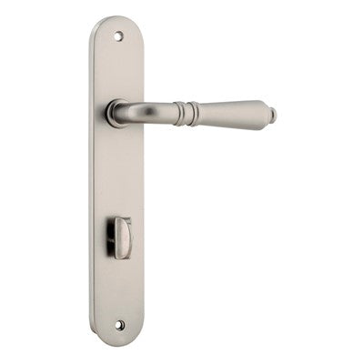 Iver Door Lever Sarlat Oval Privacy Pair Satin Nickel CTC85mm L111xP53mm BPH240xW40mm