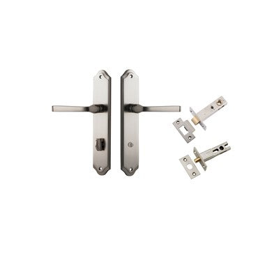 Iver Door Lever Annecy Shouldered Satin Nickel Privacy Kit