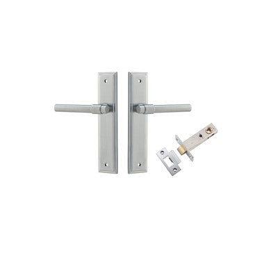 Iver Door Lever Helsinki Stepped Brushed Chrome Passage Kit