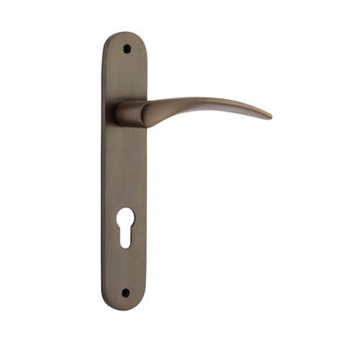 Iver Door Lever Oxford Oval Euro Pair Signature Brass CTC85mm L125xP60mm BPH240xW40mm