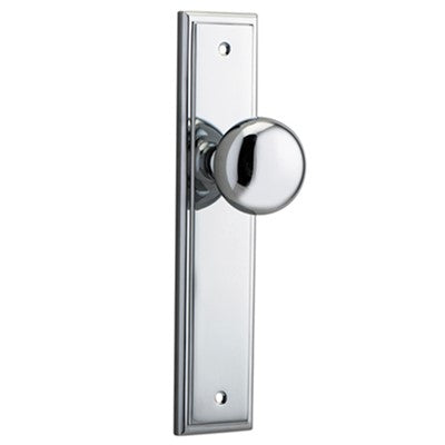 Iver Door Knob Cambridge Stepped Latch Pair Polished Chrome D55xP63mm BPH237xW50mm