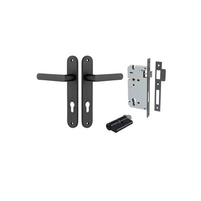 Iver Door Lever Osaka Oval Matt Black Key / Key Entrance Kit