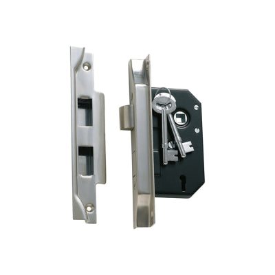 Tradco Mortice Lock 3 Lever Rebated Satin Chrome CTC57mm Backset 44mm