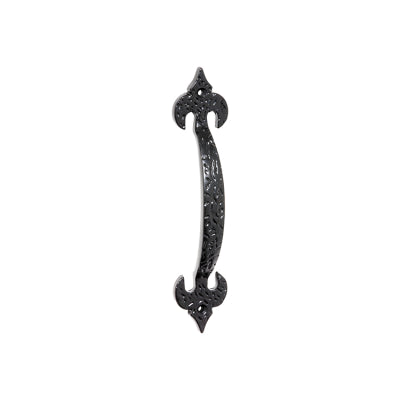 Tradco Cabinet Pull Handle Iron Fleur-de-lis Matt Black L175xP29mm