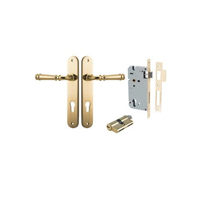 Iver Door Lever Verona Oval Polished Brass Key / Key Entrance Kit