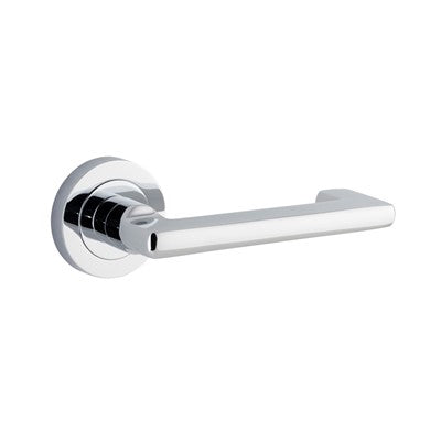 Iver Door Lever Baltimore Return Rose Round Concealed Fix Pair Polished Chrome L128xP57mm BPD52mm