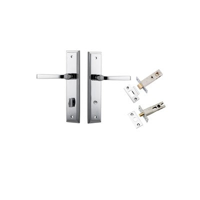 Iver Door Lever Annecy Stepped Polished Chrome Privacy Kit