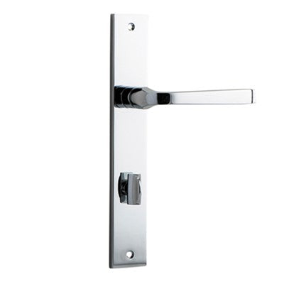 Iver Door Lever Annecy Rectangular Privacy Pair Polished Chrome CTC85mm L117xP63mm BPH240xW38mm