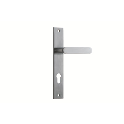 Iver Door Lever Bronte Rectangular Euro Pair Brushed Chrome CTC85mm L117xP53mm BPH240xW38mm