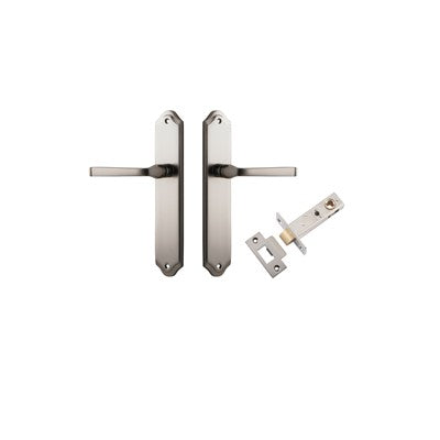 Iver Door Lever Annecy Shouldered Satin Nickel Passage Kit