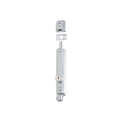 Tradco Surface Bolt Locking Zinc Alloy Satin Chrome H150xW32xP35mm