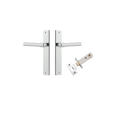 Iver Door Lever Helsinki Rectangular Polished Chrome Passage Kit