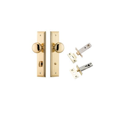 Iver Door Knob Cambridge Stepped Polished Brass Privacy Kit