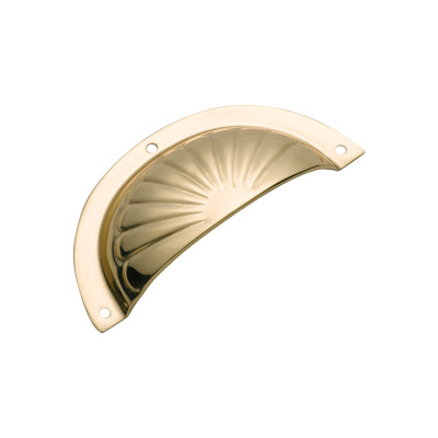 Tradco Drawer Pull Sheet Brass Fluted Polished Brass L97xH40mm