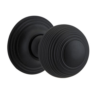 Iver Door Knob Guildford Rose Round Concealed Fix Pair Matt Black D52xP78mm BPD61mm