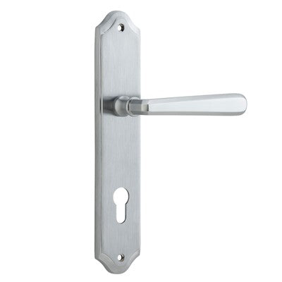 Iver Door Lever Copenhagen Shouldered Euro Pair Brushed Chrome CTC85mm L120xP59mm BPH250xW48mm