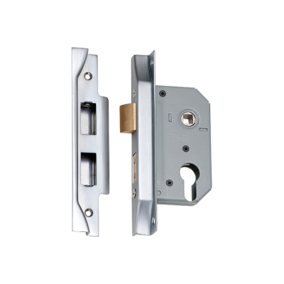 Tradco Mortice Lock Euro Rebated Satin Chrome CTC47.5mm Backset 46mm