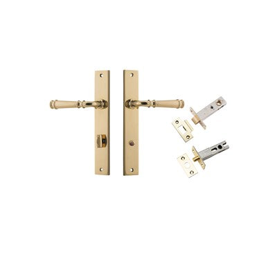 Iver Door Lever Verona Rectangular Polished Brass Privacy Kit