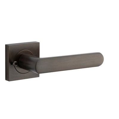 Iver Door Lever Osaka Rose Square Signature Brass Inbuilt Privacy Kit