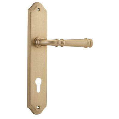 Iver Door Lever Verona Shouldered Euro Pair Brushed Brass CTC85mm L122xP58mm BPH250xW48mm