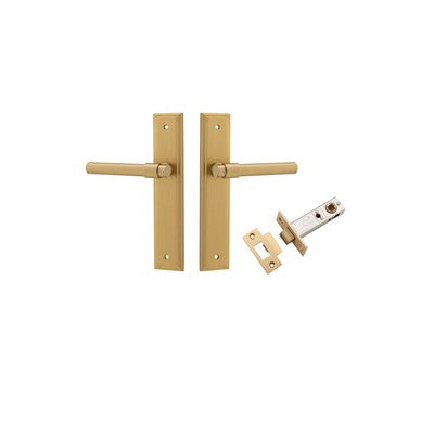 Iver Door Lever Helsinki Stepped Brushed Brass Passage Kit