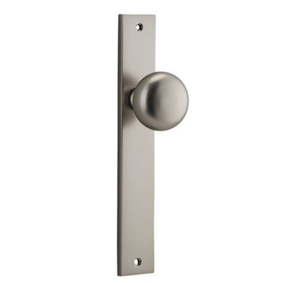 Iver Door Knob Cambridge Rectangular Latch Pair Satin Nickel D55xP60mm BPH240xW38mm