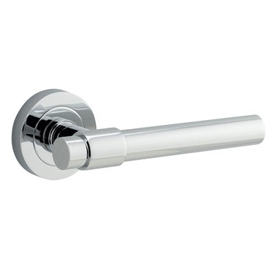 Iver Door Lever Helsinki Rose Round Concealed Fix Pair Polished Chrome L137xP61mm BPD52mm