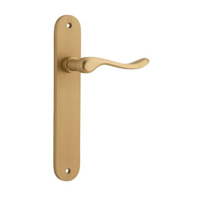 Iver Door Lever Stirling Oval Latch Pair Brushed Brass L116xP62mm BPH240xW40mm