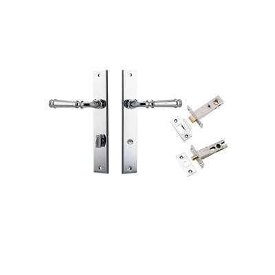 Iver Door Lever Verona Rectangular Polished Chrome Privacy Kit