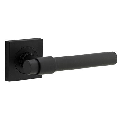 Iver Door Lever Helsinki Rose Square Concealed Fix Pair Matt Black L137xP61mm BPH52xW52mm