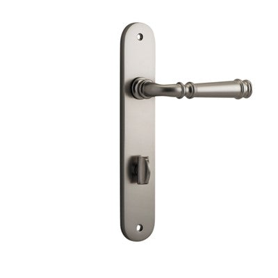 Iver Door Lever Verona Oval Privacy Pair Satin Nickel CTC85mm L122xP56mm BPH240xW40mm