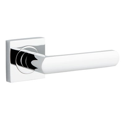 Iver Door Lever Osaka Rose Square Concealed Fix Pair Polished Chrome L120xP55mm BPH52xW52mm