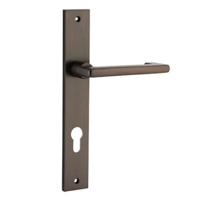 Iver Door Lever Baltimore Return Rectangular Euro Pair Signature Brass CTC85mm L128xP54mm BPH240xW38mm