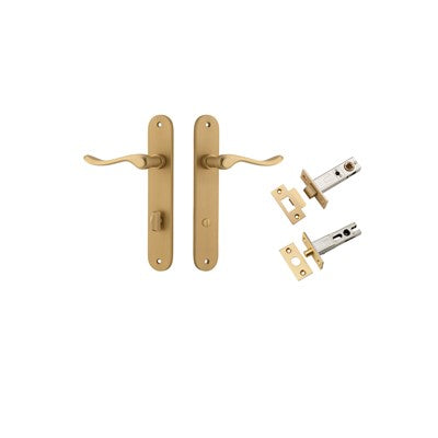 Iver Door Lever Stirling Oval Brushed Brass Privacy Kit