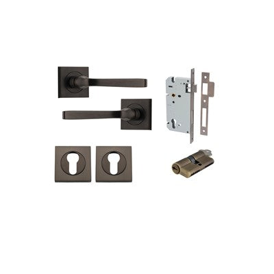 Iver Door Lever Annecy Rose Square Signature Brass Key / Key Entrance Kit