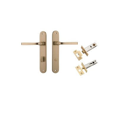 Iver Door Lever Annecy Oval Brushed Brass Privacy Kit