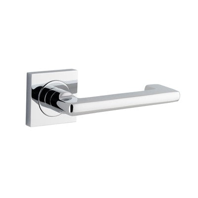 Iver Door Lever Baltimore Return Rose Square Concealed Fix Pair Polished Chrome L128xP57mm BPH52xW52mm