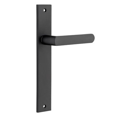 Iver Door Lever Osaka Rectangular Latch Pair Matt Black L120xP52mm BPH240xW38mm