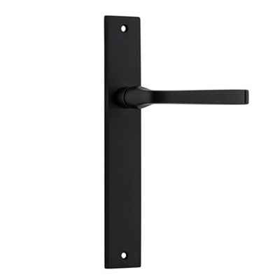 Iver Door Lever Annecy Rectangular Latch Pair Matt Black L117xP63mm BPH240xW38mm