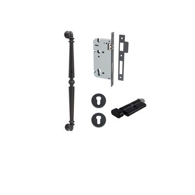 Iver Pull Handle Sarlat Matt Black CTC450mm Key / Thumb Entrance Kit