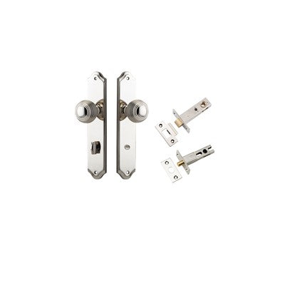 Iver Door Knob Guildford Shouldered Polished Nickel Privacy Kit