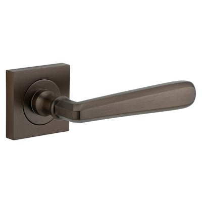 Iver Door Lever Copenhagen Rose Square Concealed Fix Pair Signature Brass L120xP60mm BPH52xW52mm