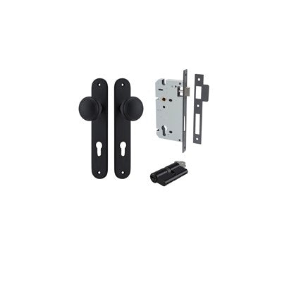 Iver Door Knob Paddington Oval Matt Black Key / Key Entrance Kit