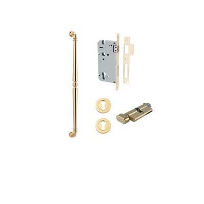 Iver Pull Handle Sarlat Polished Brass CTC600mm Key / Thumb Entrance Kit