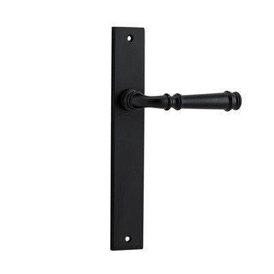 Iver Door Lever Verona Rectangular Latch Pair Matt Black L122xP56mm BPH240xW38mm